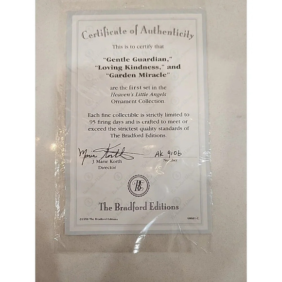 Bradford Editions Ornaments Heaven's Little Angels Dona Gelsinger with COA VTG - Picture 2 of 6